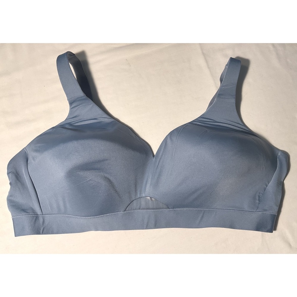 Cacique Lightly Lined No-Wire Bra 44C Dusty Blue Wireless Adjustable Straps